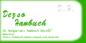 dezso hambuch business card